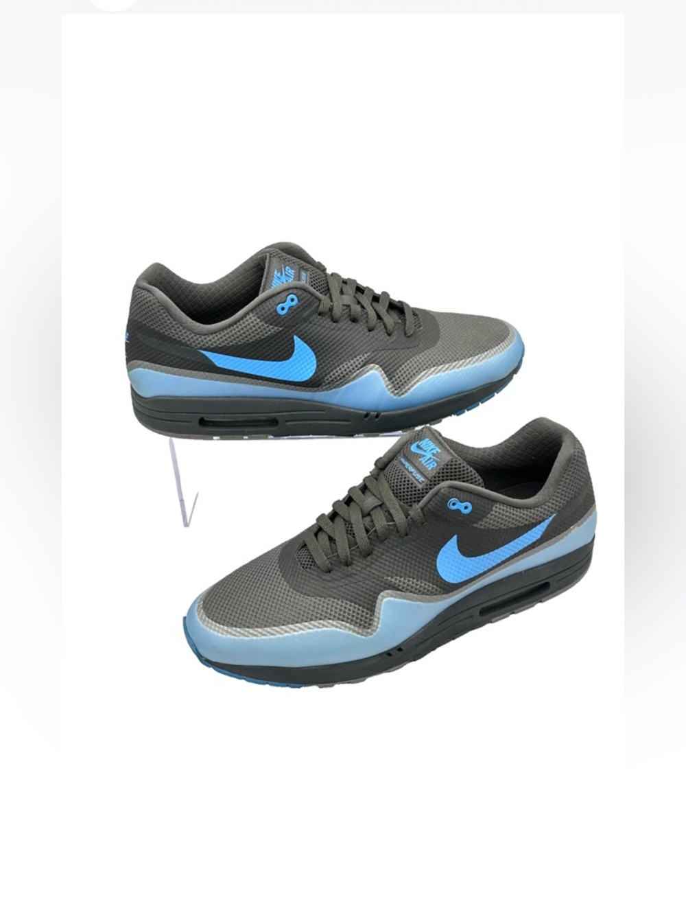 Nike Air Max 1 Hyperfuse Shoes Mens 15 Premium Blue Glow Midnight Fog 454745-002